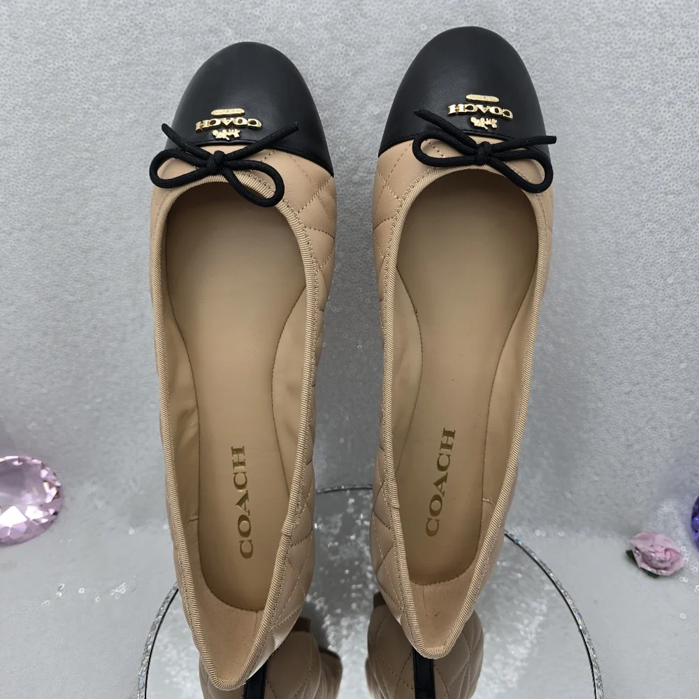 Coach Beige and Black Flats - Picture 6 of 13